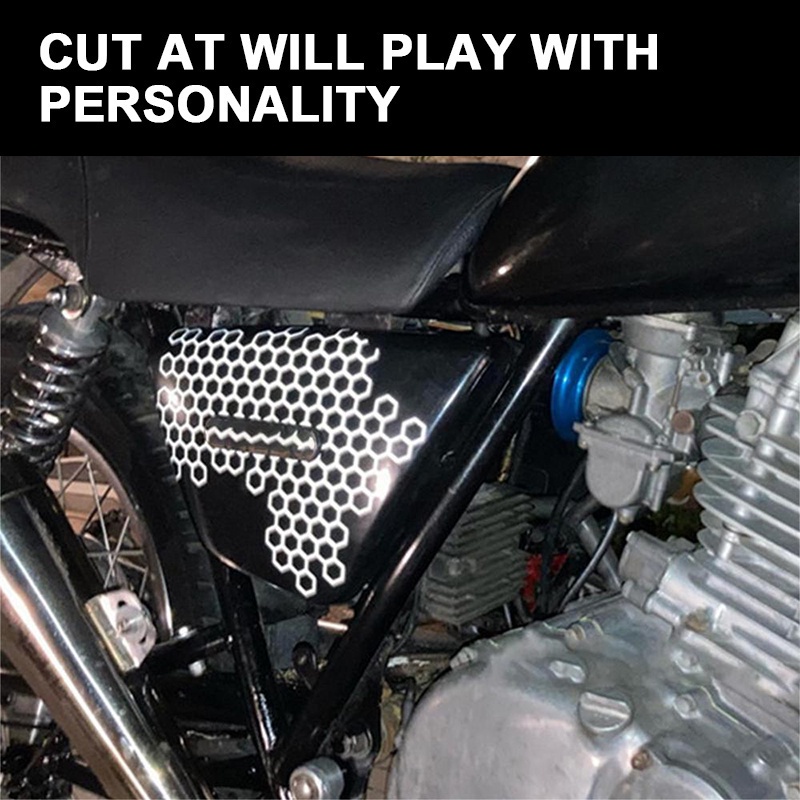 Dán xe máy BLALION Miếng Dán Trang Trí Đèn Đuôi Xe Mô Tô Hình Tổ Ong Độc Đáo