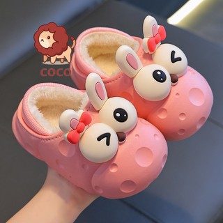 Dép Bông Đi Trong Nhà Hình Hoạt Hình Chống Nước Giữ Ấm Xinh Xắn Cho Bé