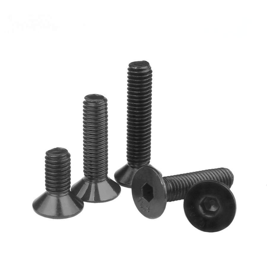 Ốc Vít Đầu Dẹt Màu Đen 10.9 Chuyên Dụng Cho Thân Xe Hơi M4 / m5 / m6m8