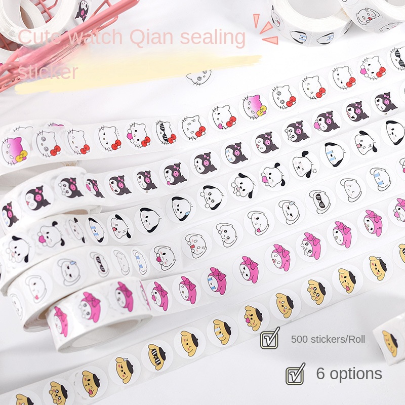 Sticker Dán Trang Trí Cốc Hình sanrio kuromi melody cinnamoroll Dễ Thương