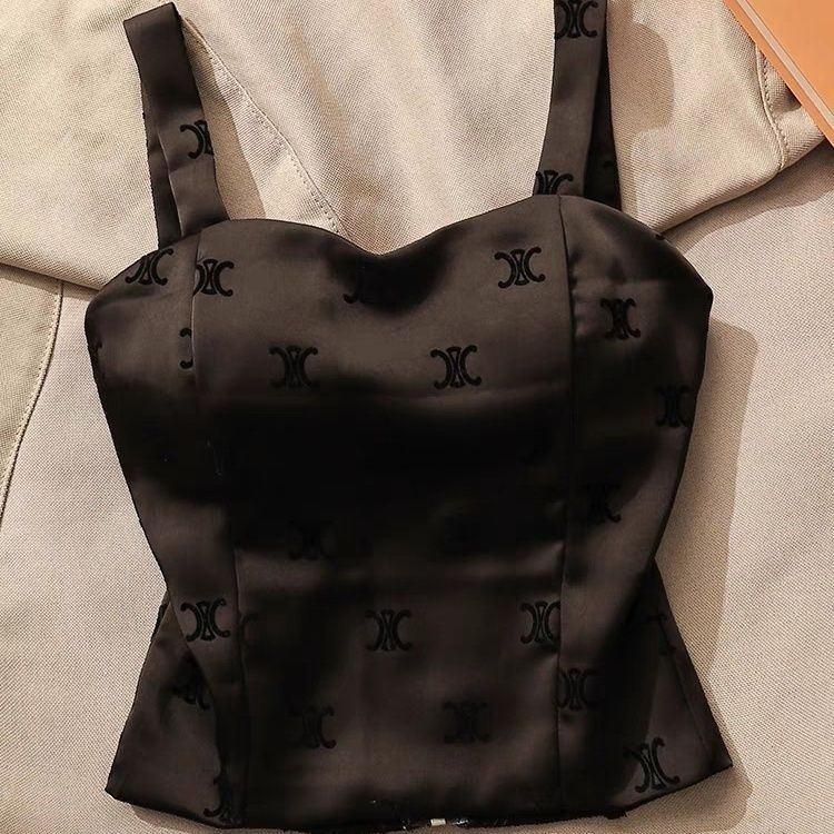 Áo Hai Dây Vải satin Cao Cấp Cỡ Lớn In Họa Tiết Thời Trang Mùa Hè Thu Cho Nữ