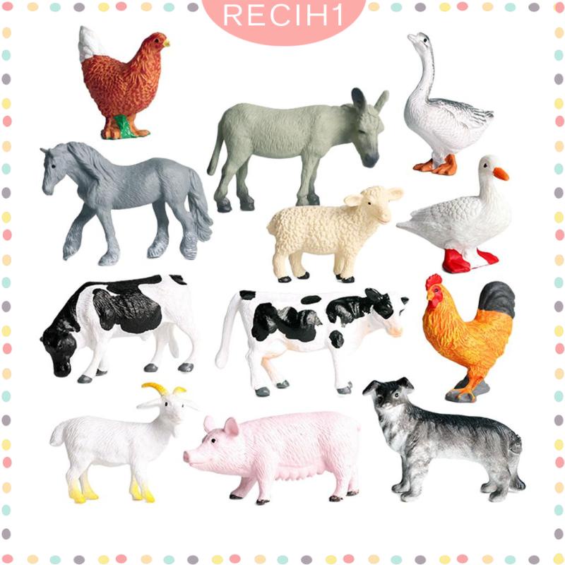 Set 12 Mô Hình Nông Trại Động Vật Cho Bé
