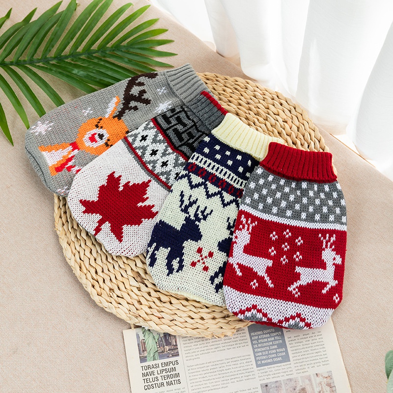 Áo Len Họa Tiết Tuần Lộc Giáng Sinh Cho Thú Cưng