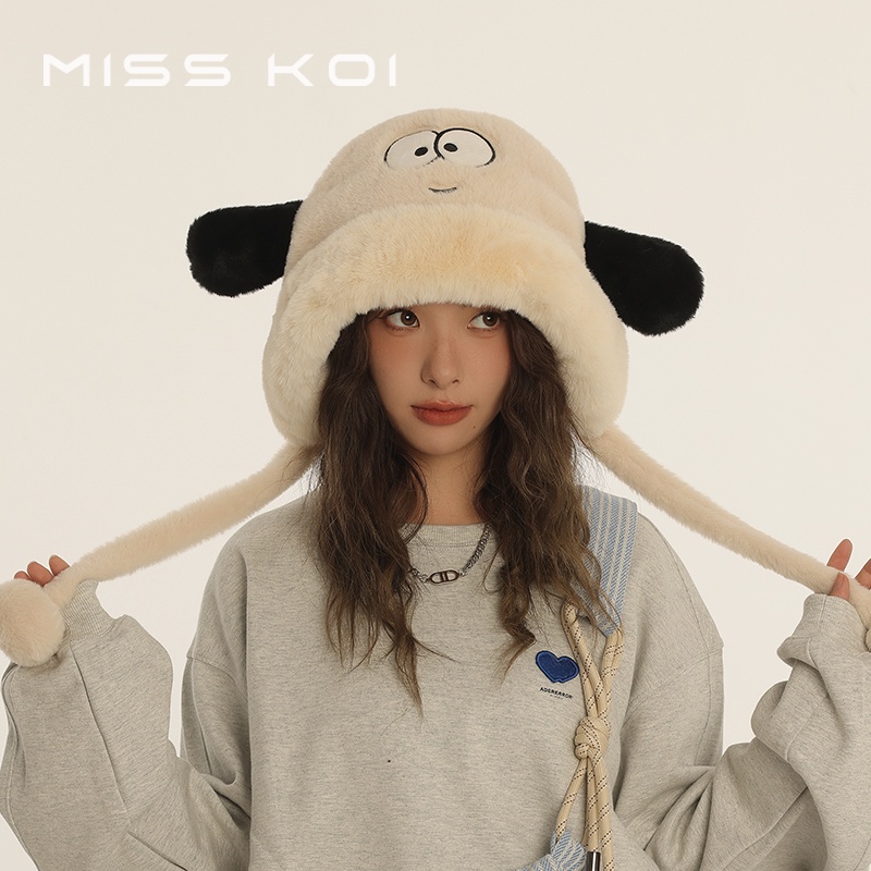 Misskoi Nón Lông Dày Dặn Giữ Ấm Tai Cún Con Dễ Thương Dành Cho Nữ