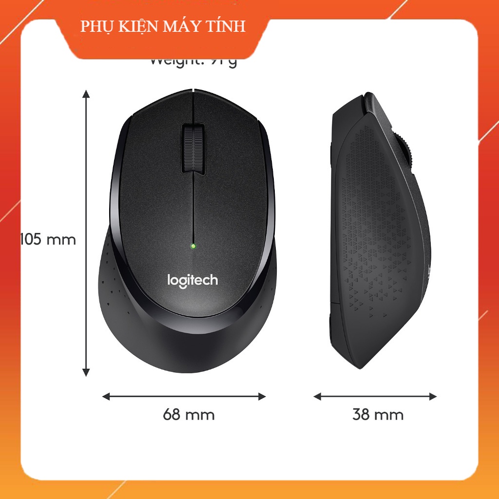Chuột không dây Logitech M330 Silent Plus - Giảm ồn, USB, thuận tay phải, PC/ Laptop