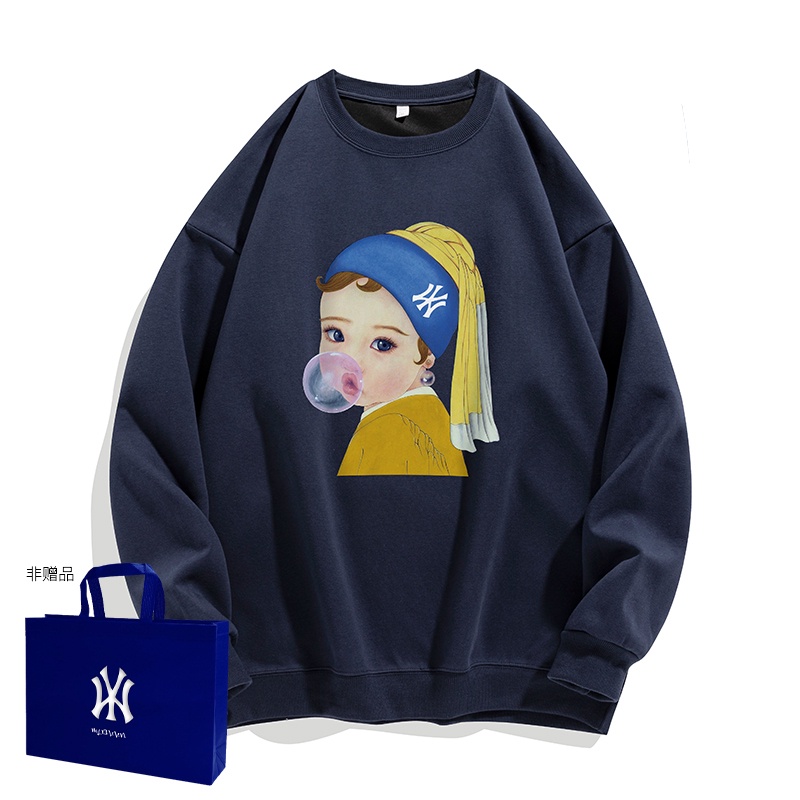 Áo Thun Nam Tay Dài Cổ Tròn Dáng Rộng Màu Đen Cá Tính