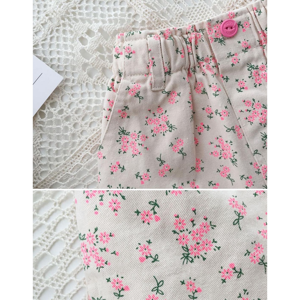 Chân Váy Hoa Nhỏ Dáng Chữ a Thời Trang Hàn Quốc Cho Bé Gái