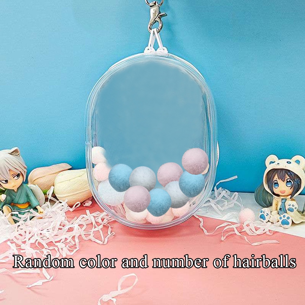 Móc Khóa Dạng Ví Đựng Búp Bê Nhồi Bông Dày Dặn Trong Suốt 20cm Phù Hợp Cho Trang Trí