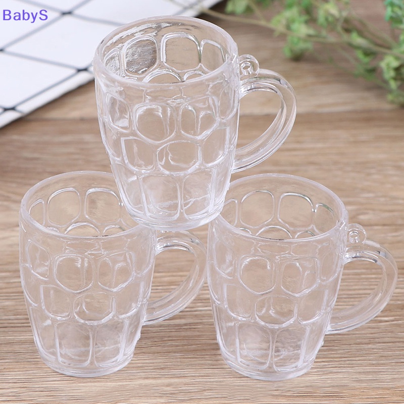 Set 5 Ly Nhựa Uống Rượu / Bia Mini Tỉ Lệ 1: 12 Trang Trí Nhà Búp Bê vn