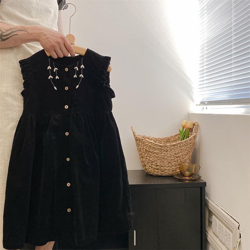 Đầm Nhung Cổ Búp Bê Phong Cách Phương Tây Thời Trang Mùa Thu 2023 Cho Bé Gái