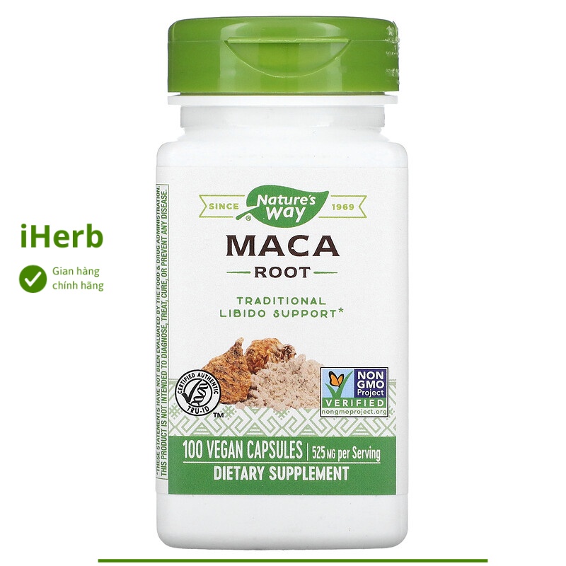 Viên uống hỗ trợ sinh lý nam nữ Maca Root của Nature's Way 525 mg (100 viên), - iHerb Việt Nam