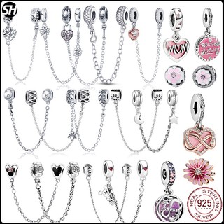 Charm pandora hạt mạ bạc 925 đính đá zircon an toàn