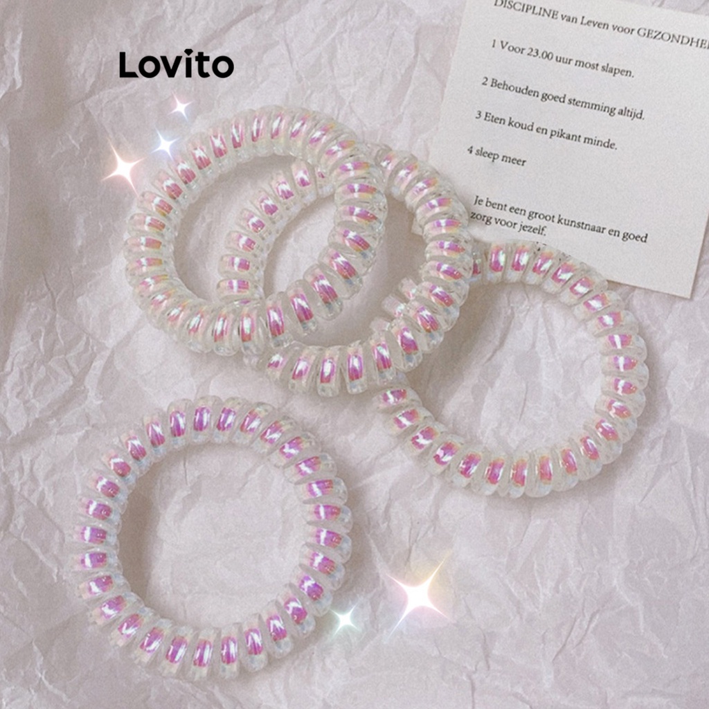 Lovito Dây buộc tóc cơ bản đơn giản thông thường cho nữ LNA28034