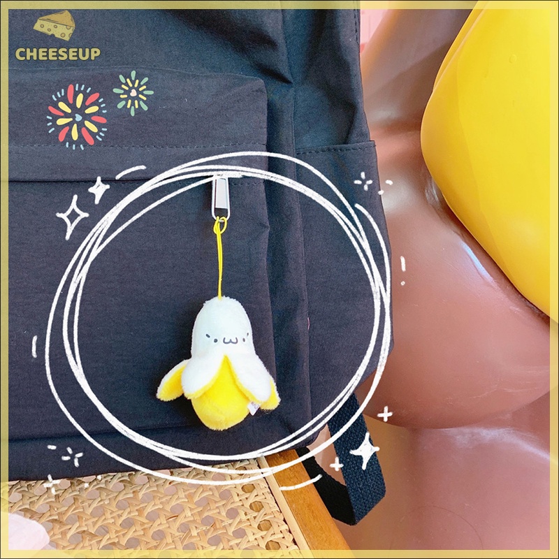 Phô Mai Pho Mát| Hoạt Hình Móc Khóa Hình Quả Chuối Nhồi Bông Đáng Yêu Mới