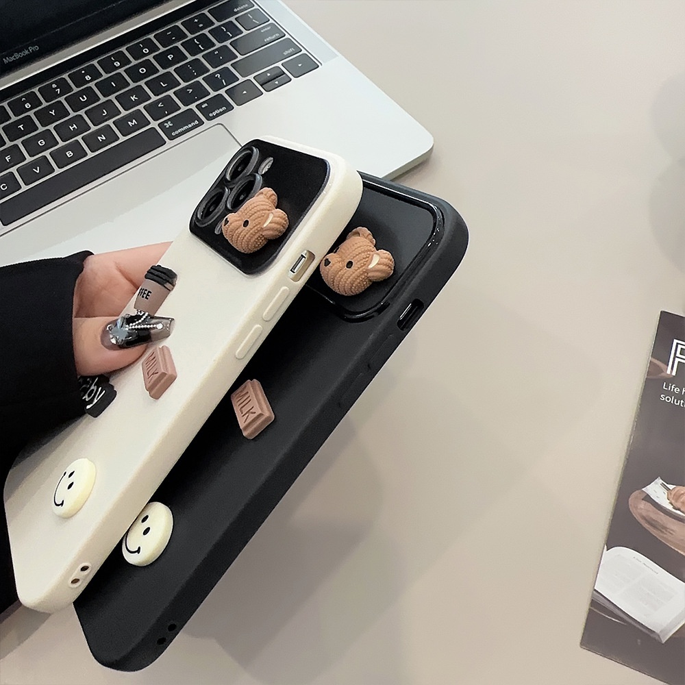 ỐP LƯNG IPHONE Ốp Điện Thoại In Hình Gấu Và Cà Phê Cho iphone15 / 14promax / 13 / 12 / 11 / xr / xs / x / xsmax / 7 / 8plus