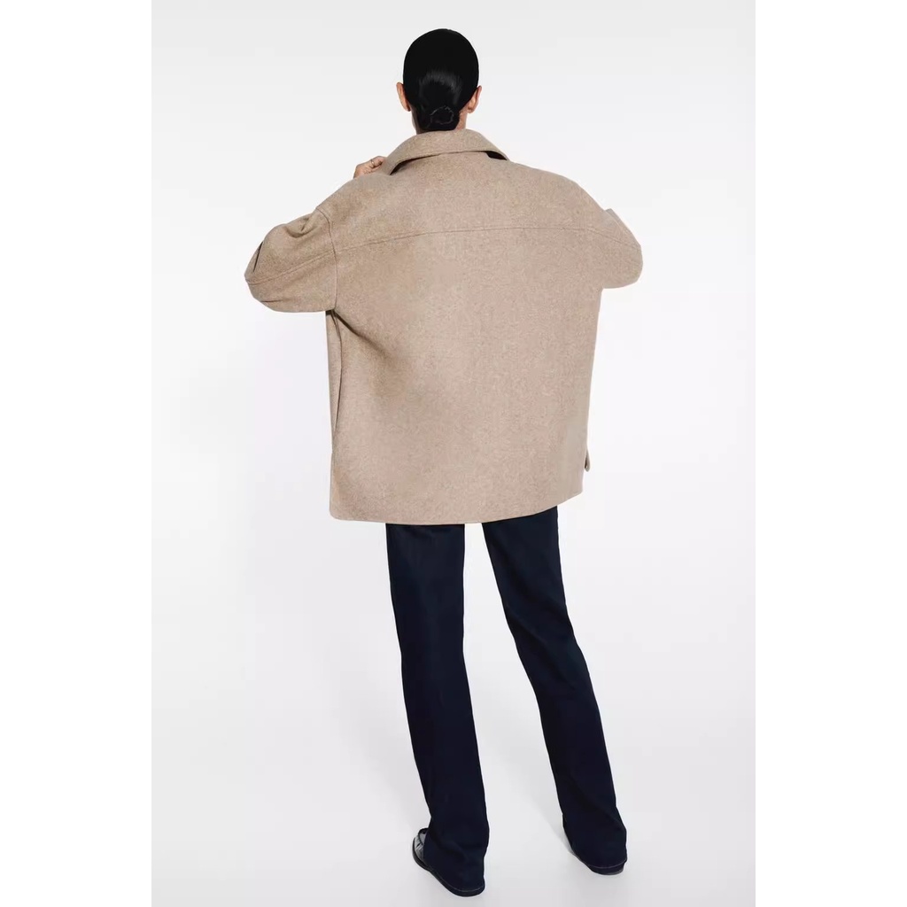 Zara Áo Khoác Sơ Mi Tay Dài Vải Mềm Thời Trang Mùa Thu Cho Nữ 3046263 710