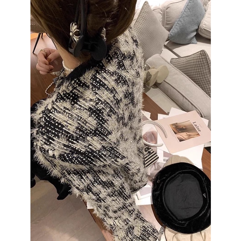 Áo Khoác Ngắn Tay Dài Dáng Rộng Màu Đen Phong Cách retro Mỹ Thời Trang Mùa Thu 2023 Dành Cho Bạn Nữ