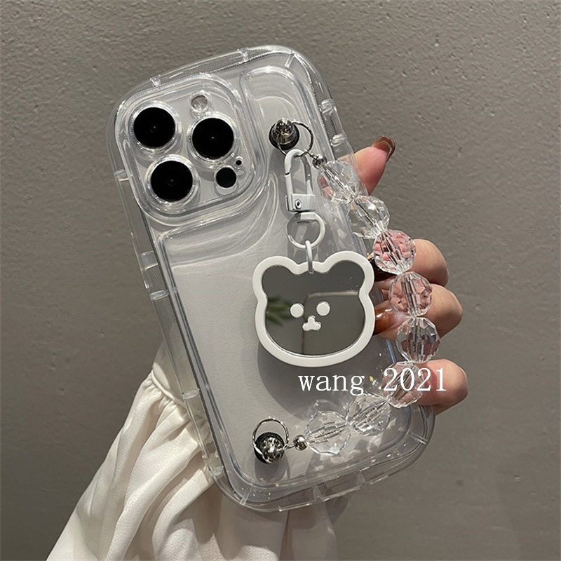 Ốp Điện Thoại Silicon Mềm Chống Sốc Gắn Kèm Gương Hình Gấu Dễ Thương Dành Cho oppo reno 10 pro reno 10 pro + 5g