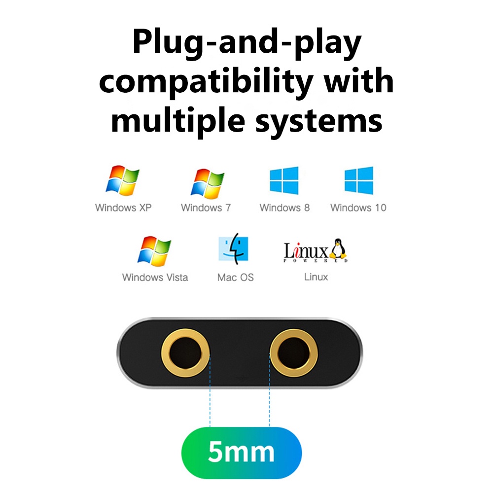 Elough Bộ Chuyển Đổi Thẻ Âm Thanh usb 3.5mm Chất Lượng Cao Cho Máy Tính laptop