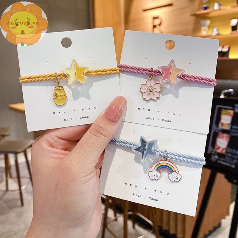 Vastji Vòng Tay Dây Cao Su Co Giãn Hình Ngôi Sao Cho Cặp Đôi vn