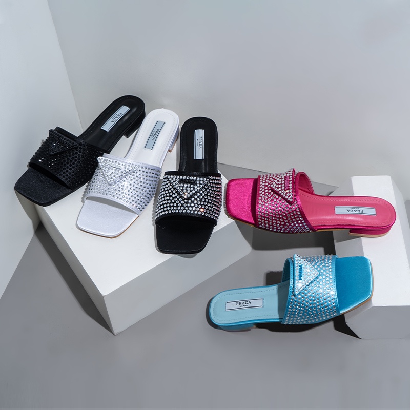Prada Dép Sandal In Chữ Thời Trang Dành Cho Nữ