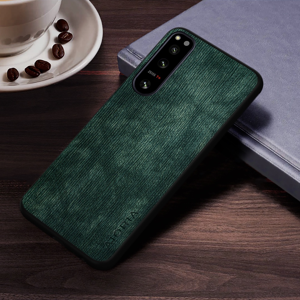 Bao Da Điện Thoại Họa Tiết Vân Gỗ Sang Trọng Cho sony xperia 5 ii iii iv v sony xperia 5 v Ốp