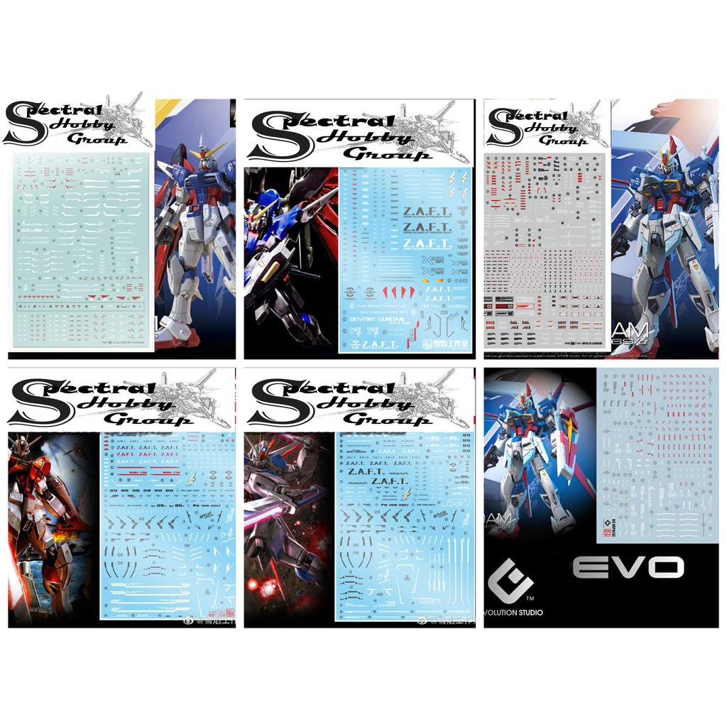 Decal nước dán mô hình Force Impulse Sword Blast Canon Custom MG HG RG MB các loại - Water sticker