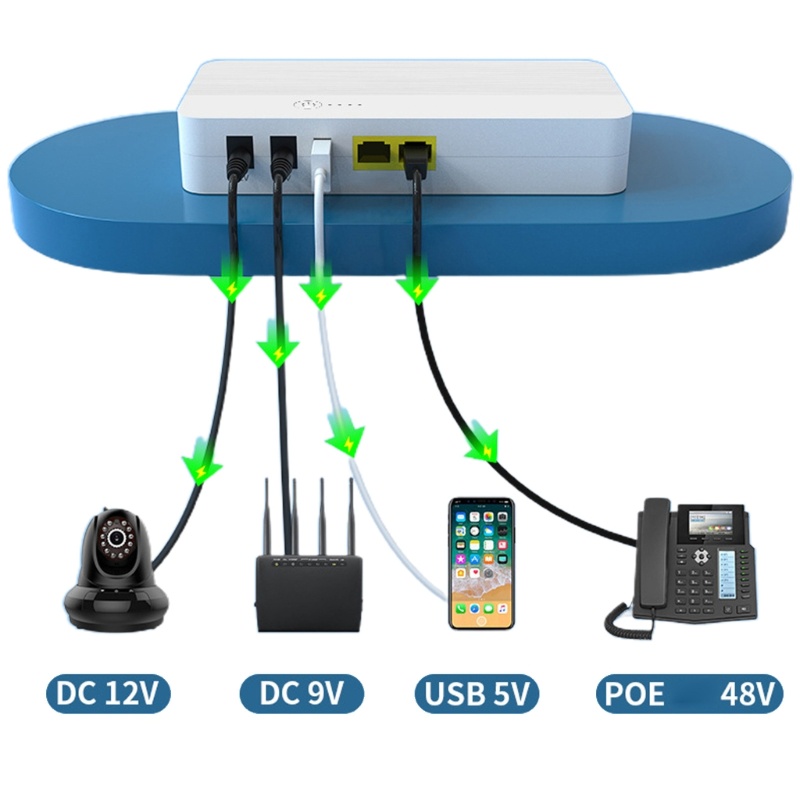 R * Universal 8000mAh 29 6Wh 60W POE 48V 5V 9V 12V 5 5x2 5mm Bộ nguồn UPS cho WiFi Router Loa Camera Laptop