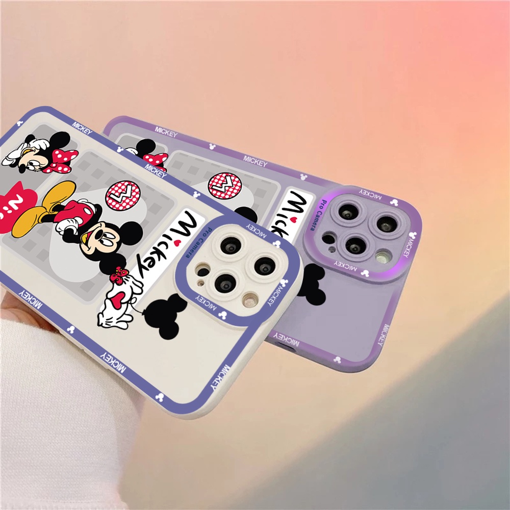 Ôp Điện Thoại Silicon Dẻo Vuông Hình mickey minnie Cho oppo a76 a36 a96 a95 4g 5g a16 a16k a16e Vỏ