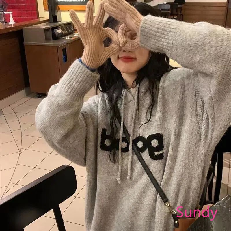 Áo Hoodie Màu Xám Thời Trang Thu Đông Hàn Quốc Cho Nữ