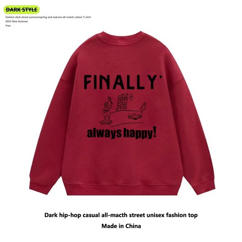 Áo Nỉ Cổ Tròn Dáng Rộng In Hình Sau Lưng Phong Cách Đường Phố Mỹ Thời Trang Mùa Thu 2023 Dành Cho Nam Nữ