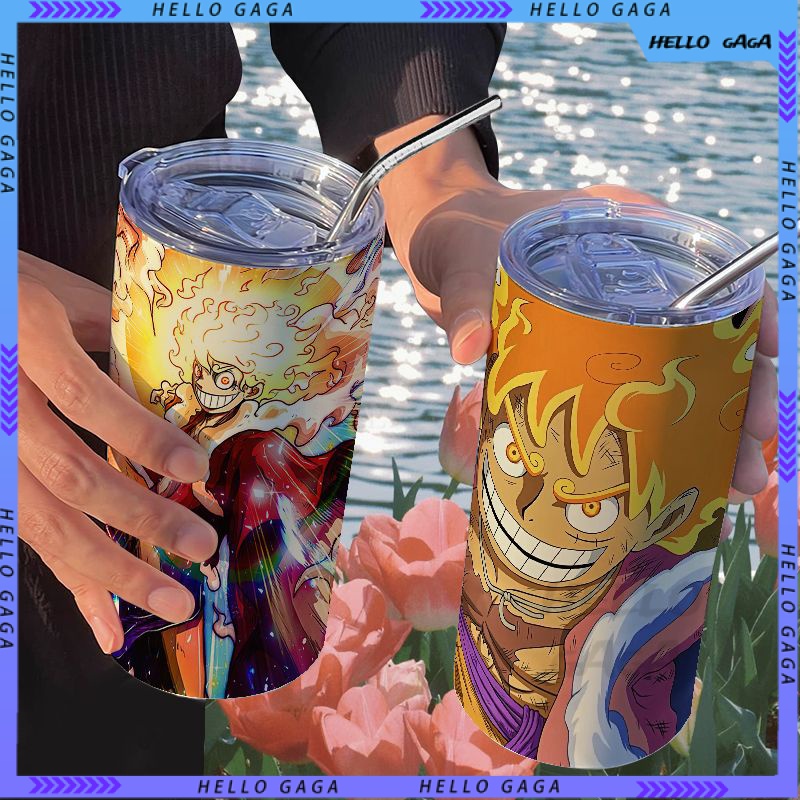 Cartoon cup🥤Bình Nước Giữ Nhiệt Bằng Thép Không Gỉ Họa Tiết one piece Dễ Thương