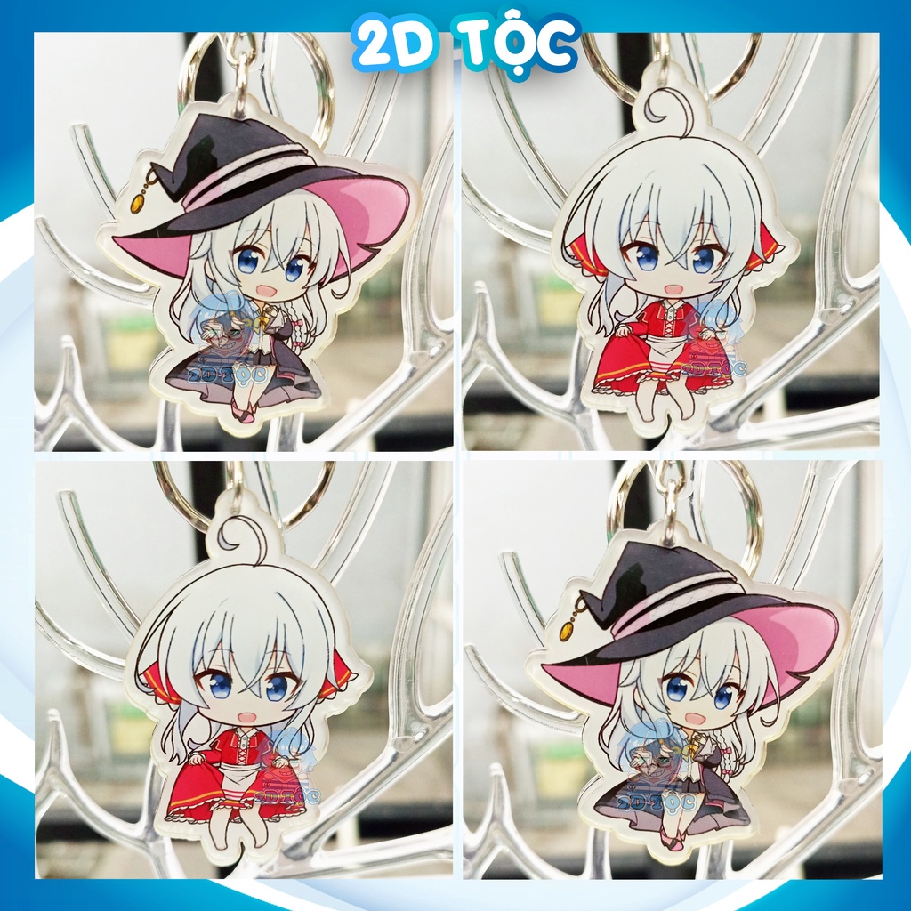 Móc Khóa In Sắc Nét 2 Mặt Ép 2 Lớp mica cao cấp Anime Manga Light Novel Hành trình của Elaina Majo no Tabitabi 2D Tộc