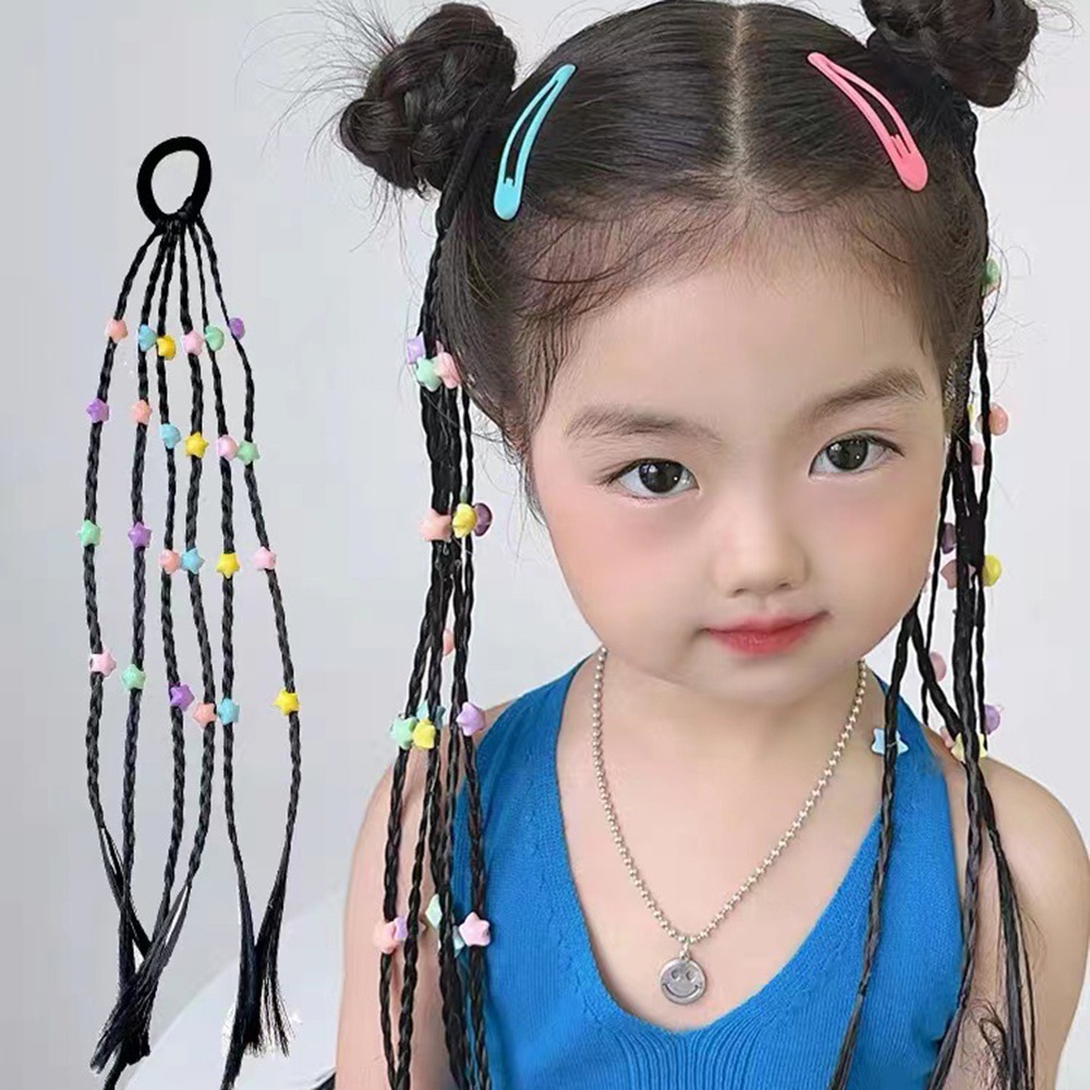 Tóc Giả Thắt Bím Nhiều Màu Sắc Dễ Thương Cho Bé