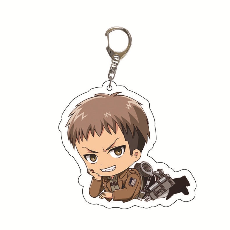 Móc Chìa Khóa Bằng acrylic Hình attack on titan prone eren mikasa armin Nhật Bản