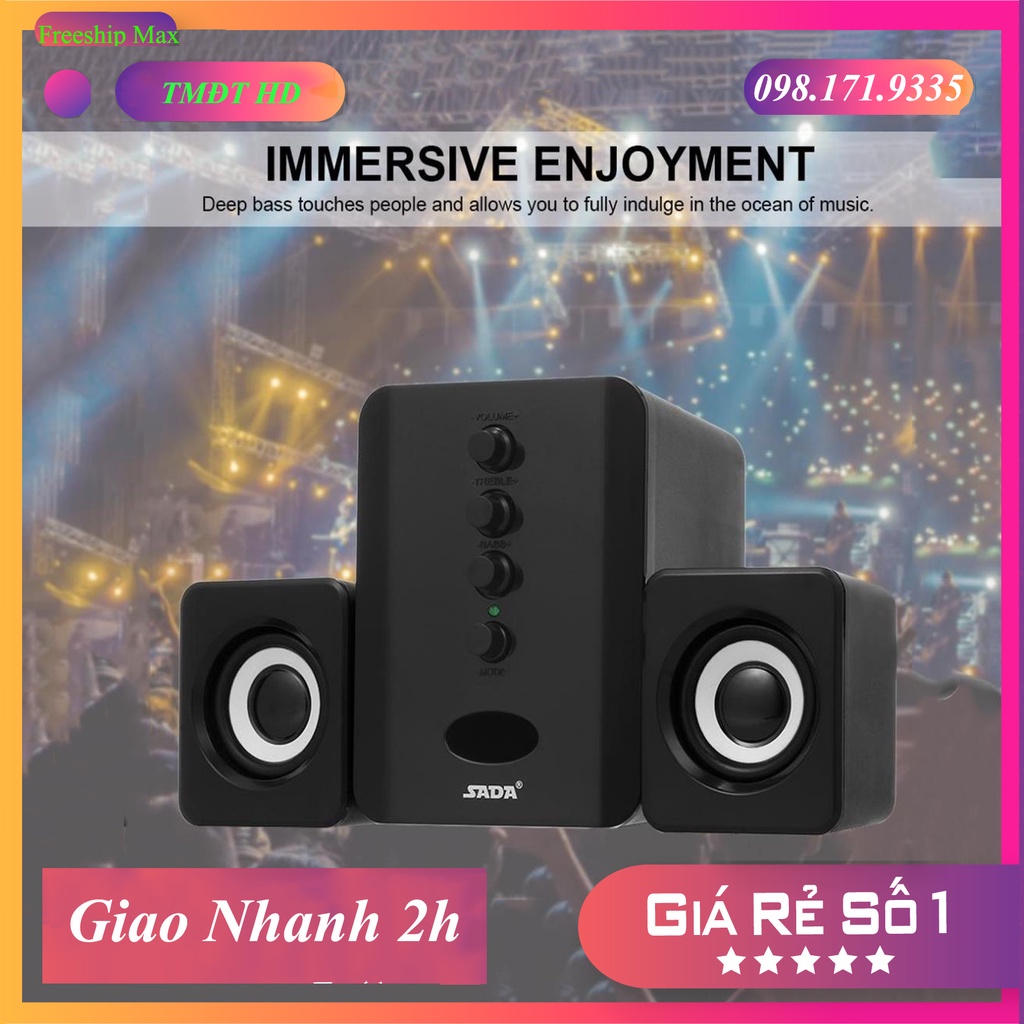 Loa Máy Tính mini Kaw D202 giá rẻ âm thanh sống động loa cho laptop, máy bàn PC