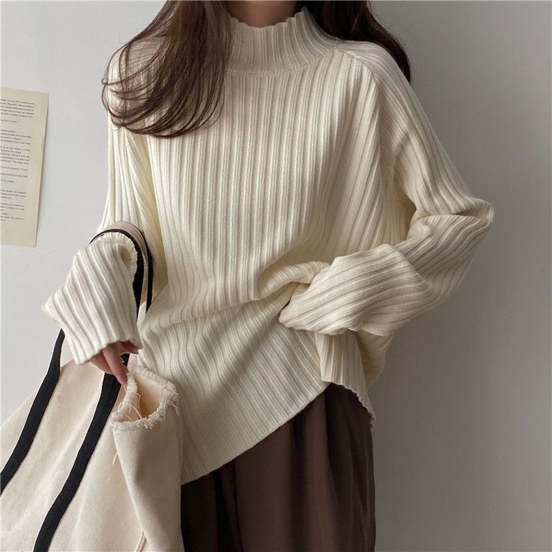 Áo sweater Dệt Kim Dáng Rộng Phong Cách Thu Đông Mới Cho Nữ