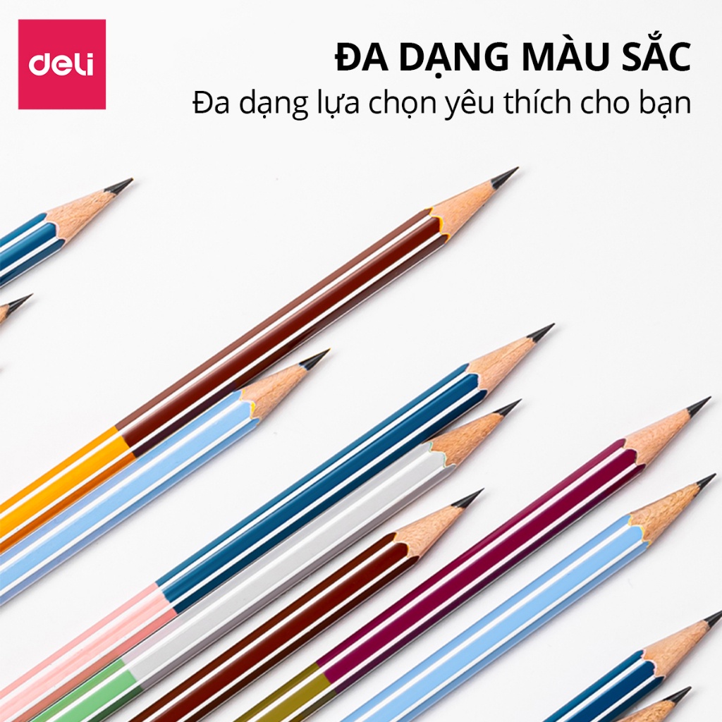 Bút chì gỗ lục giác 2B/HB Nusign x Deli - vẽ mỹ thuật, làm bài kiểm tra, nhạy với máy chấm thi, dân vp