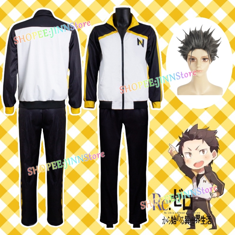 SUBARU - Jn - anime Re: Life in different world from zero cosplay Áo Khoác + Quần Thể Thao + Áo Khoá