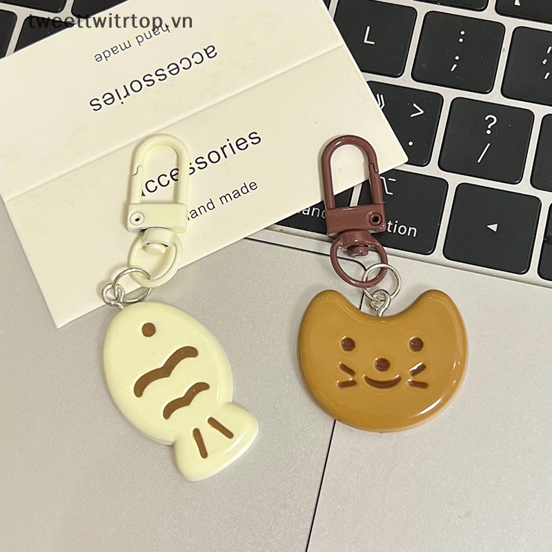 Trtop Móc Khóa Hình Mèo Con / Cá Hoạt Hình Đáng Yêu Sáng Tạo Trang Trí Ba Lô / Túi Xách vn