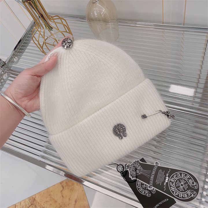 Mũ Len Phối Lông Thỏ Phong Cách punk Thời Trang Cao Cấp