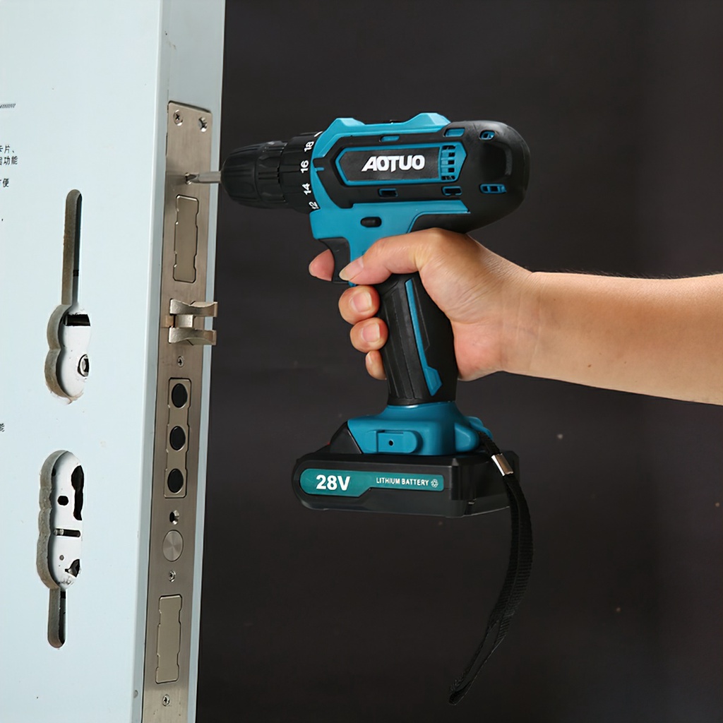 Máy Khoan Pin Makita Không chổi than-Có búa - Khoan Pin Makita Tặng kèm bộ phụ kiện GARIN