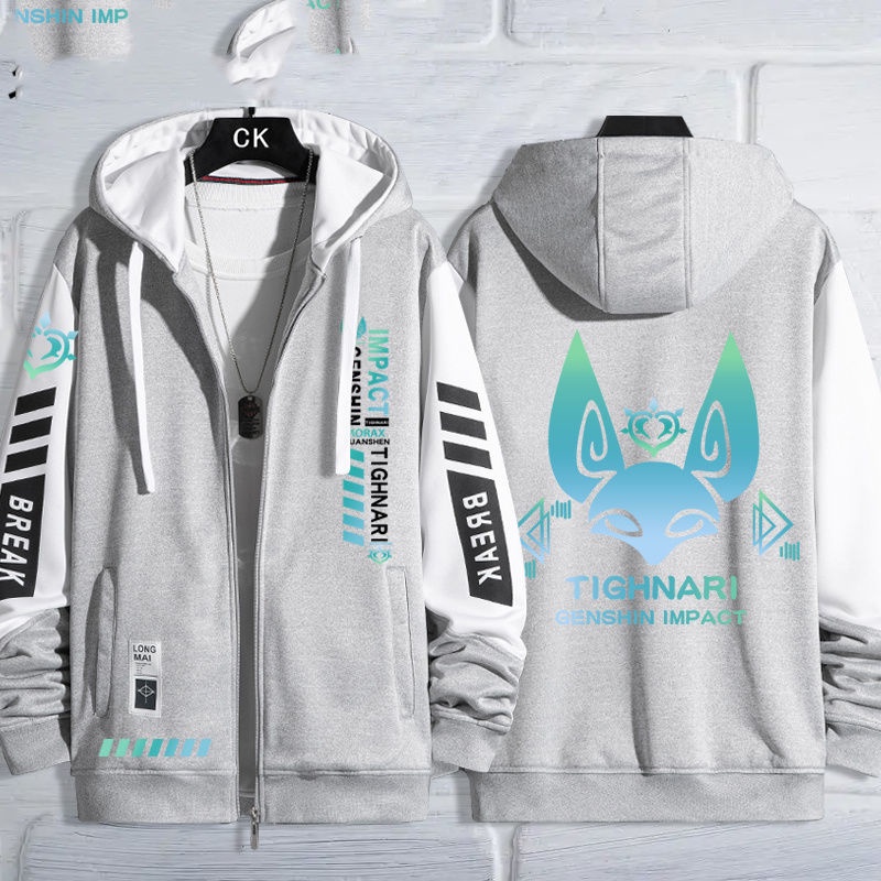 Chính Hãng Áo Khoác cardigan sweater Có Mũ Trùm In Hình anime xumi grass god cos Hai Chiều