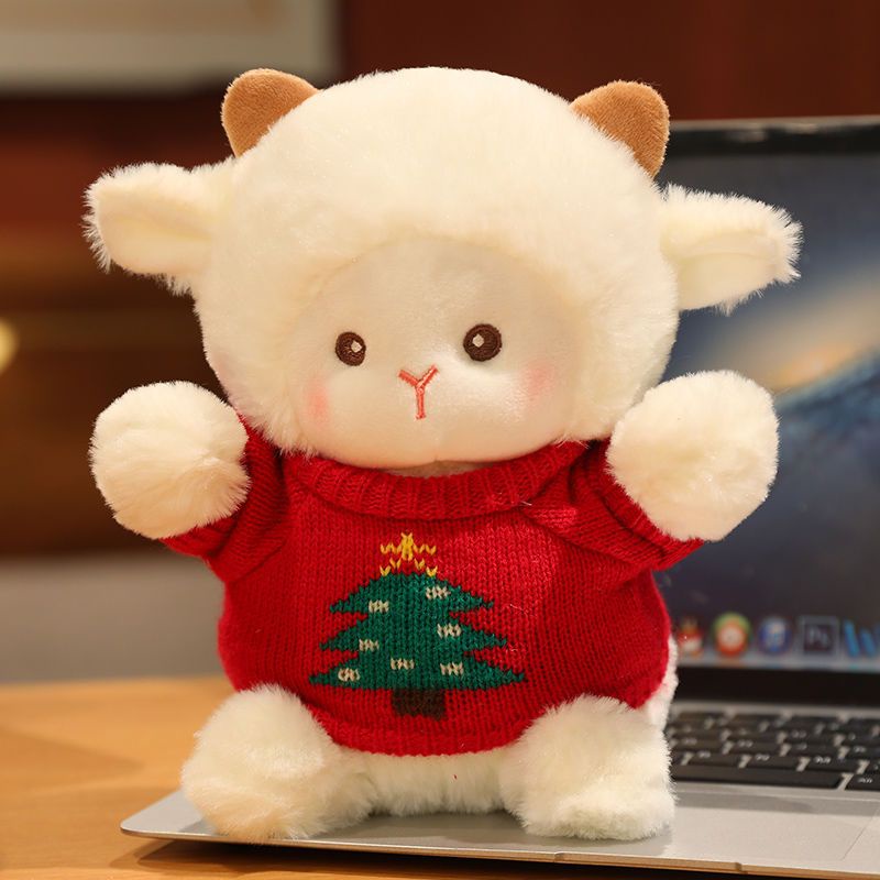 Cừu Nhồi Bông Mặc Áo Len Dễ Thương Cho Bé Gái