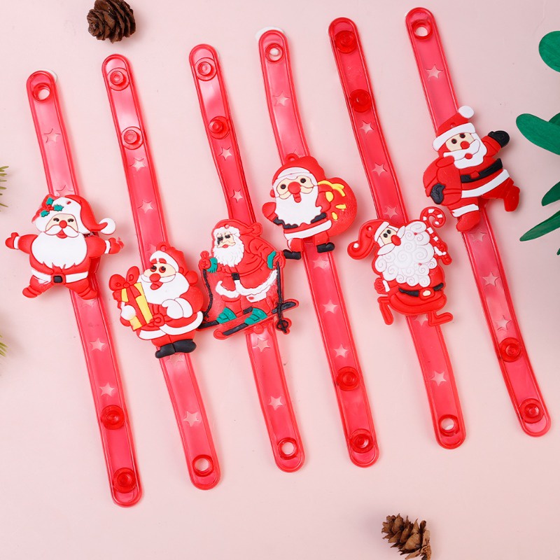 1 Vòng Tay Đồ Chơi Đèn led Bằng Silicon Họa Tiết Giáng Sinh Hoạt Hình Ông Già Noel Dùng Trang Trí Tiệc Giáng Sinh