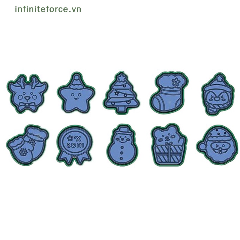 Set 8 / 10 / 11 Khuôn Làm Bánh Quy / Kẹo Mềm / Bánh Quy Họa Tiết Giáng Sinh