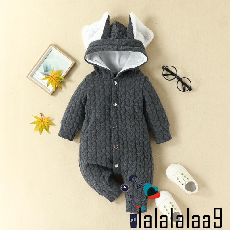 La- Áo Liền Quần Tay Dài Có Mũ Trùm Tai Thỏ Thời Trang Mùa Thu Cho Bé Trai Và Bé Gái