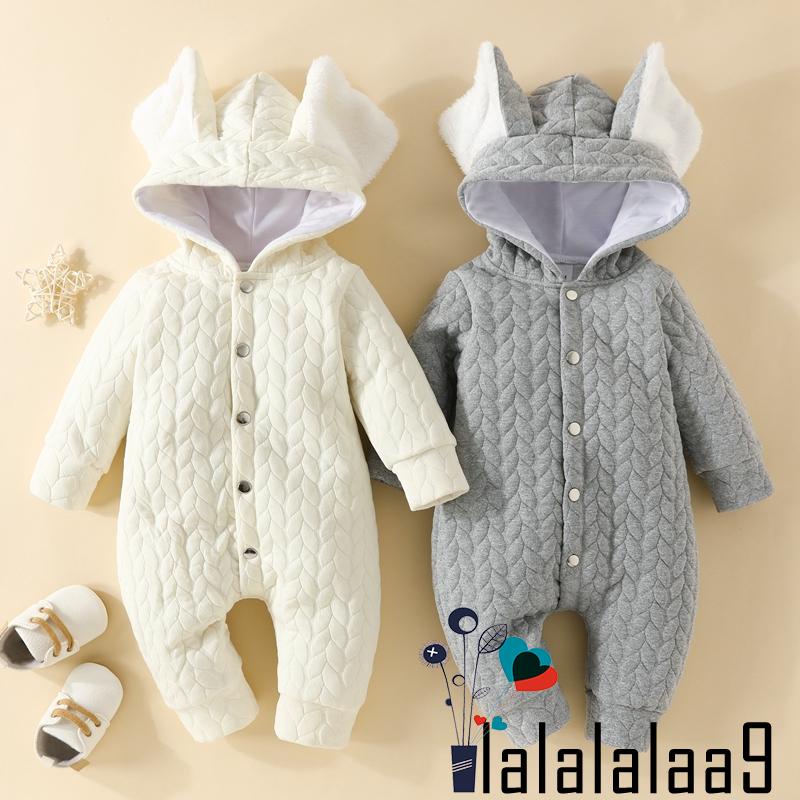 La- Áo Liền Quần Tay Dài Có Mũ Trùm Tai Thỏ Thời Trang Mùa Thu Cho Bé Trai Và Bé Gái