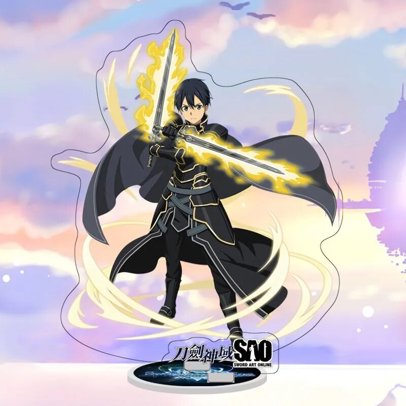 Mô hình Standee Sword Art Online Anime Yuuki Asuna Acrylic Kirigaya Kazuto Phụ kiện trang trí để bàn góc học tập