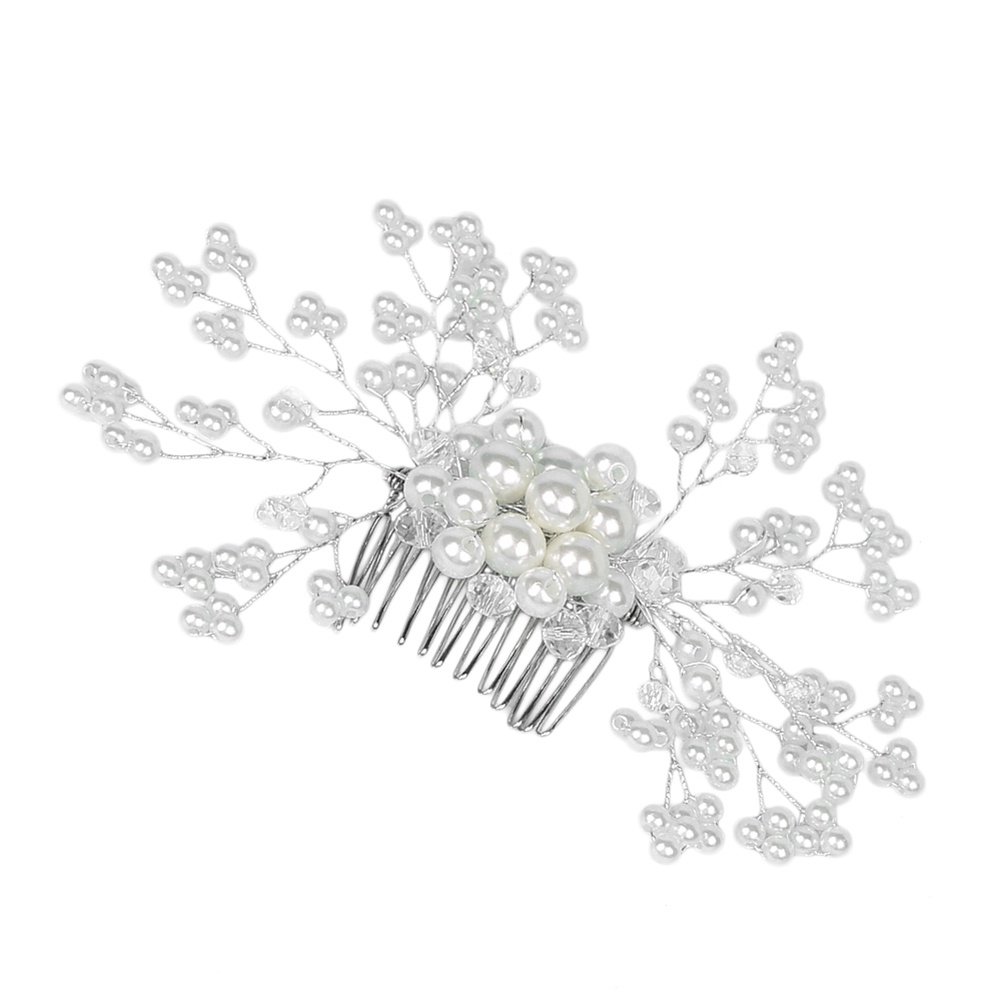 Lược Cài Tóc Hình Hoa Đính Ngọc Trai Nhân Tạo Thanh Lịch Cho Nữ